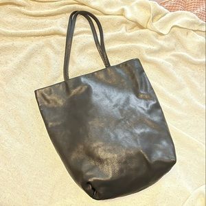 Baggu Black Leather Tote